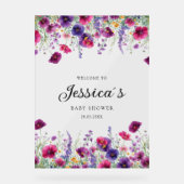 Wildblume, Lila-rosa-Blume-Babydusche Acrylschild (Vorderseite)