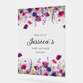 Wildblume, Lila-rosa-Blume-Babydusche Acrylschild (Winkel)