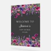 Wildblume, Lila-rosa-Blume-Babydusche Acrylschild (Winkel)