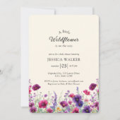 Wildblume, Lila-rosa-Blume-Babydusche Einladung (Vorderseite)