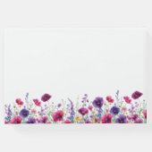 Wildblume, Lila-rosa-Blume-Babydusche Gästebuch (Rückseite)