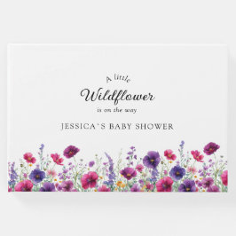 Wildblume, Lila-rosa-Blume-Babydusche Gästebuch