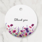 Wildblume, Lila-rosa-Blume-Babydusche Geschenkanhänger (Rückseite)