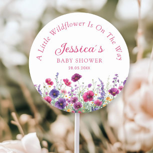 Wildblume, Lila-rosa-Blume-Babydusche Runder Aufkleber