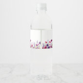 Wildblume, Lila-rosa-Blume-Babydusche Wasserflaschenetikett (Rückseite)