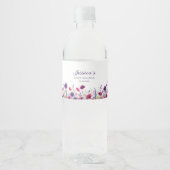 Wildblume, Lila-rosa-Blume-Babydusche Wasserflaschenetikett (Vorderseite)