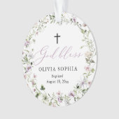 Wildblume Lila Taufe Mädchen Akrylorische Ornament (Vorderseite)