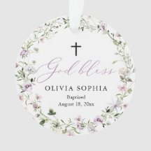 Wildblume Lila Taufe Mädchen Akrylorische Ornament