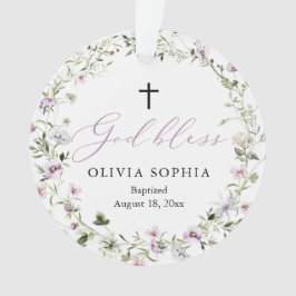 Wildblume Lila Taufe Mädchen Akrylorische Ornament
