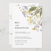 Wildblume Lilac Wedding Einladung (Vorne/Hinten)