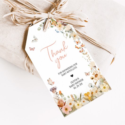 Wildblume Little Butterfly Babydusche Liebesmarken Geschenkanhänger