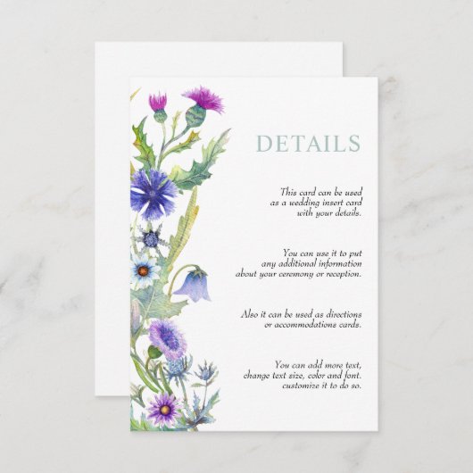 Wildblume Locarno Begleitkarte (Vorne/Hinten)