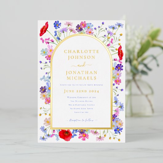 Wildblume Locarno Folieneinladung (Stehend vorne)