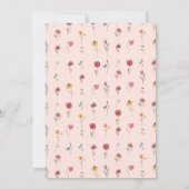 Wildblume macht ein Mädchen zum ersten Geburtstag Einladung (Rückseite)