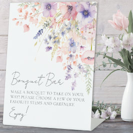 Wildblume macht eine Bouquet-Blume Bar Sockelschild