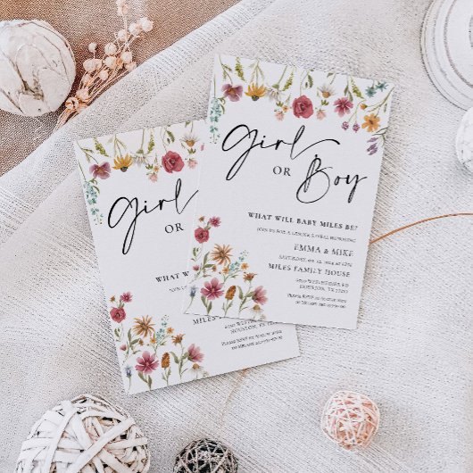 Wildblume Mädchen oder Junge Geschlecht offenbaren Einladung