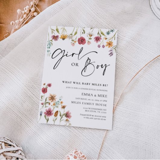 Wildblume Mädchen oder Junge Geschlecht offenbaren Einladung