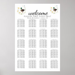 Wildblume Mallard Duck Hochzeitssitze Poster