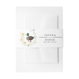 Wildblume Mallard Duck Wedding Einladungsbanderole