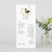 Wildblume Mallard Duck Wedding Menükarte (Stehend Vorderseite)