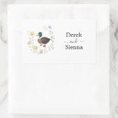 Wildblume Mallard Duck Wedding Rechteckiger Aufkleber (Tasche)