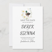 Wildblume Mallard Duck Wedding speichern das Datum Save The Date (Vorderseite)