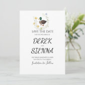 Wildblume Mallard Duck Wedding speichern das Datum Save The Date (Stehend Vorderseite)