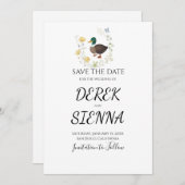 Wildblume Mallard Duck Wedding speichern das Datum Save The Date (Vorne/Hinten)