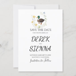 Wildblume Mallard Duck Wedding speichern das Datum Save The Date