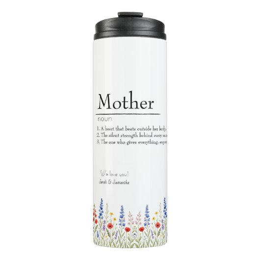 Wildblume Mama - Bestes Mama-Geschenk für Mutter Thermosbecher (Vorderseite)