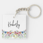 Wildblume Mama Nana Großmutter Personalisiert Schlüsselanhänger (Rückseite)