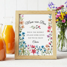 Wildblume Mama-osa Bar Babydusche drucken Poster