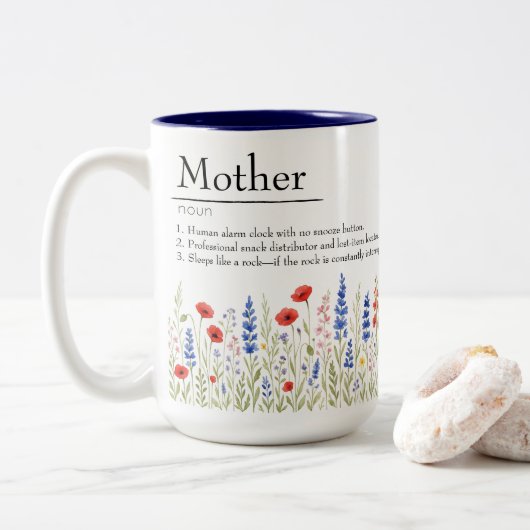 Wildblume Mama Tasse - Muttertagsgeschenk (Mit Donut)