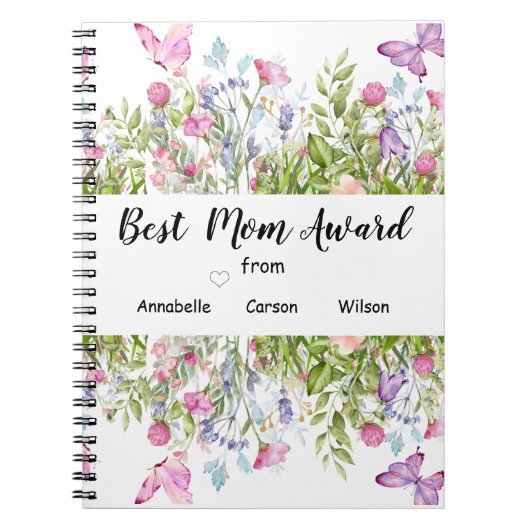 Wildblume Mama Wertschätzung Spiral Foto Notebook Notizblock (Vorderseite)