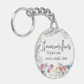 Wildblume Mamas waren Blume Sprichwort Personalisi Schlüsselanhänger (Vorderseite links)