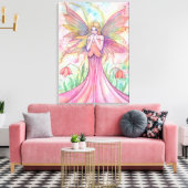 Wildblume Märchen Galerie Wrapped Canvas Print Leinwanddruck (Insitu (Wohnzimmer))