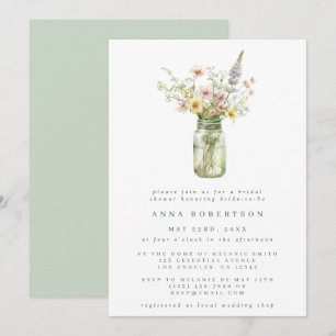 Wildblume Mason Jar Brautparty Einladung
