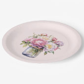 Wildblume Mason Jar Brautparty Paper Teller (Schrägansicht)