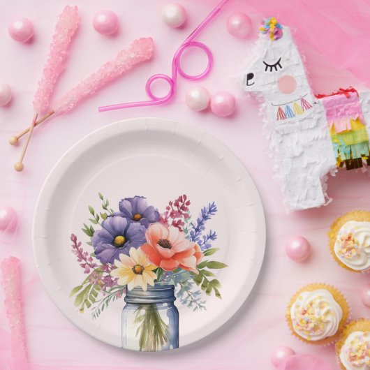 Wildblume Mason Jar Brautparty Paper Teller (Party)