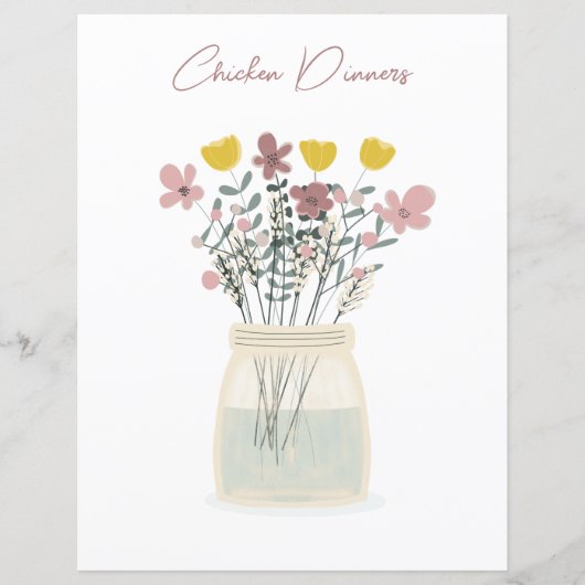 Wildblume Mason Jar Hühnerzittel (Vorderseite)