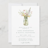 Wildblume Mason Jar Wedding Einladung (Vorderseite)