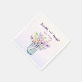 Wildblume Mason Jar Wedding Personalisiert Serviette (Ecke)