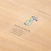 Wildblume Mason Jar Wedding Save the Date Acryleinladungen (Ablage )
