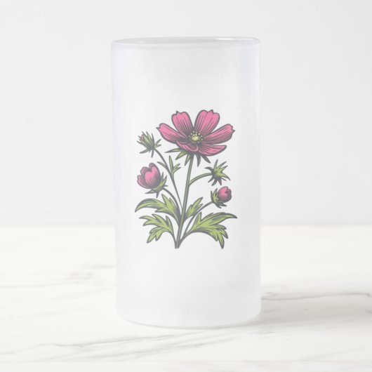 Wildblume Mattglas Bierglas (Mittel)