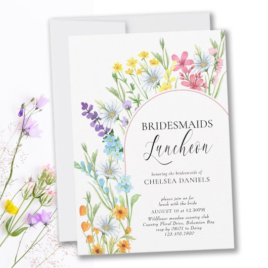 Wildblume Meadow Arch Bridesmaids Luncheon Einladung