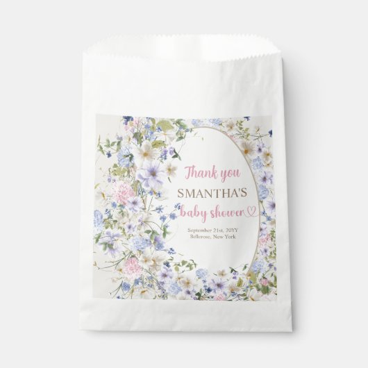 Wildblume Meadow Arch Elegantes boho Floral Baby Geschenktütchen (Vorderseite)