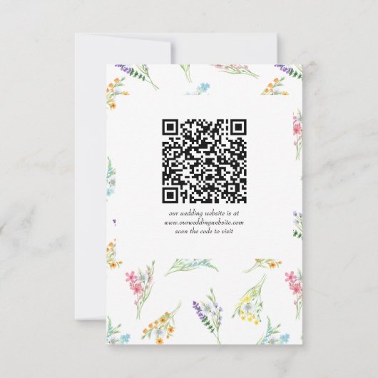 Wildblume Meadow Arch Wedding QR Code RSVP Karte (Rückseite)