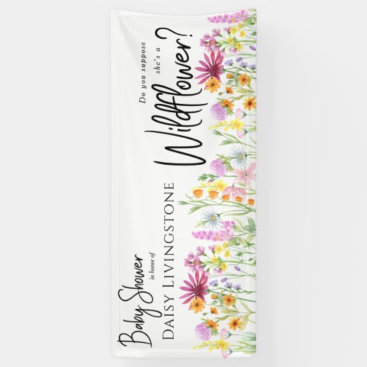 Wildblume Meadow Baby Dusche Banner (Vertikal)