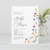 Wildblume Meadow Baby Dusche Einladung (Stehend Vorderseite)