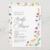 Wildblume Meadow Baby Dusche Einladung (Vorne/Hinten)